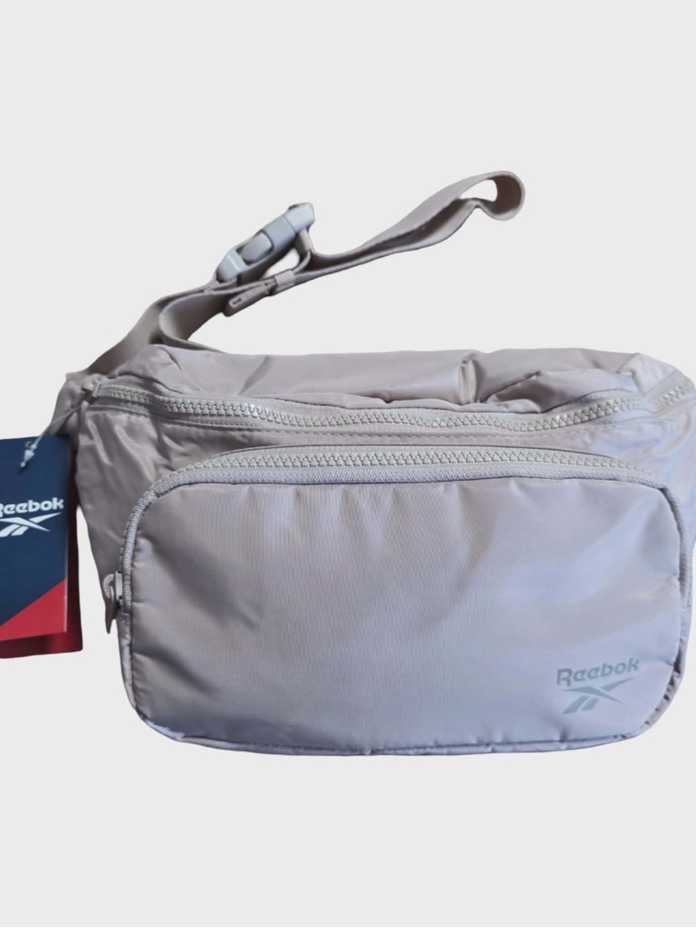NWT Reebok Beige Belt Bag with Front Zip Pocket